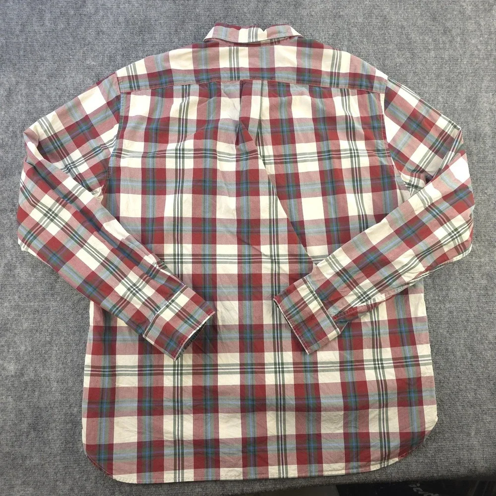 J Crew Shirt Large Classic Long Sleeve Button Down Red Blue Green‎ Plaid